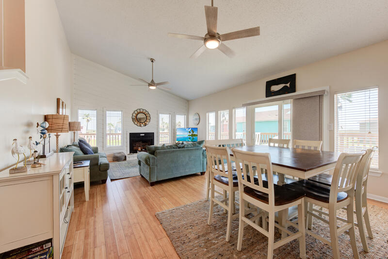 Open living and dining area on the main floor